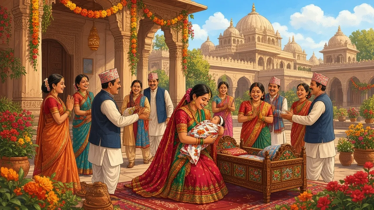 Rama is honored, and the bow is near the shrine.