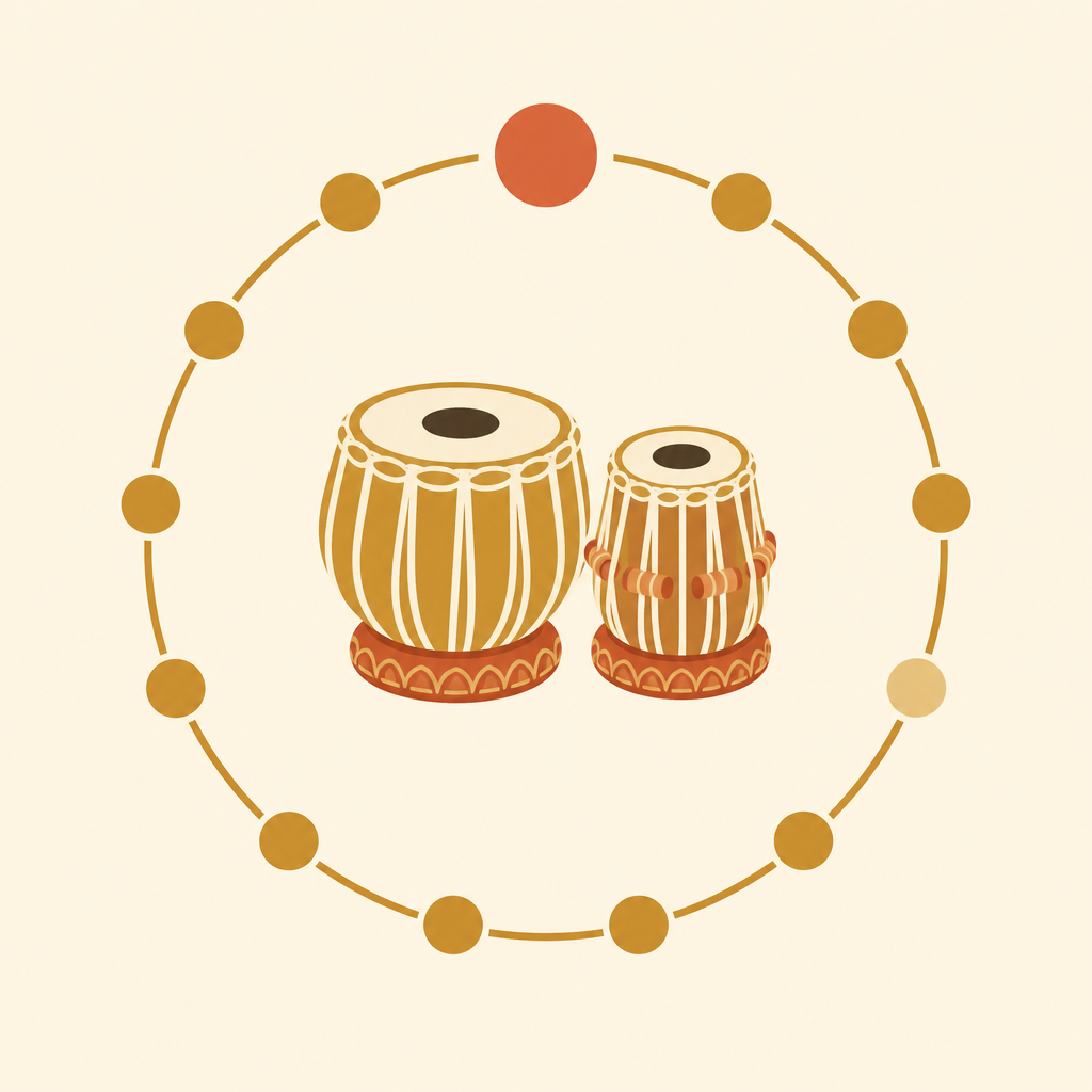 A taal cycle drawn as a ring of beats